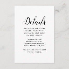 シックな白黒ドット結婚ズゲスト詳細 エンクロージャーカード