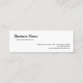 シックな白黒フォトグラファーのカメラレンズ スキニー名刺 (裏面)