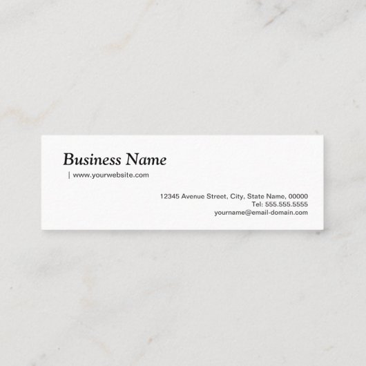 シックな白黒フォトグラファーのカメラレンズ スキニー名刺 (裏面)