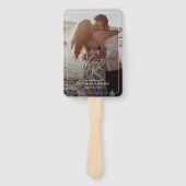 シックな白黒フォトモダン結婚式 プログラム ハンドファン (正面)