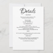 シックな白黒フローラをすべて1つの書道で 招待状 (裏面)