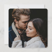 シックな白黒フローラモノグラムのフォト結婚ズ 招待状 (裏面)