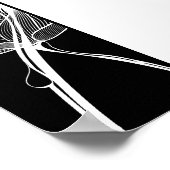 シックな白黒フローラ結婚の歓迎サイン ポスター (角)