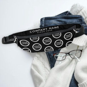 シックな白黒プロモーションブランドロゴパターン ファニーパック