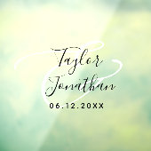 シックな白黒ミニマルパーソナライズされた結婚の ウィンドウサイン (シート3)