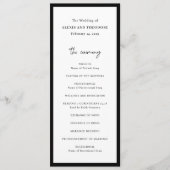 シックな白黒モダン結婚の プログラム (正面)