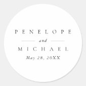 シックな白黒モノグラパーソナライズされたム結婚ズ ラウンドシール (正面)