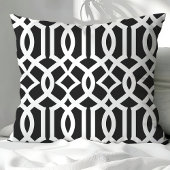 シックな白黒モロッコトレリスのパターン クッション