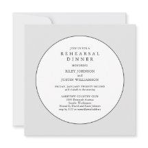 シックな白黒リハーサルディナー招待状