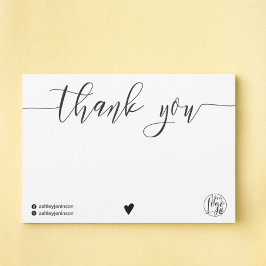 シックな白黒感謝していは、ロゴのqrコードをスクリプトする サンキューカード