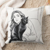 シックな白黒猫好きアクセント枕S用 クッション (ブランケット)
