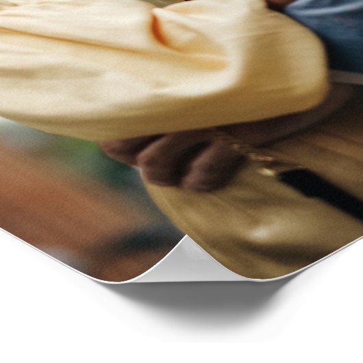 シックな白黒結婚のカップルの写真へようこそ ポスター (角)