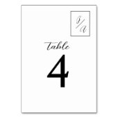 シックな白黒結婚のテーブル番号 テーブルナンバー (裏面)