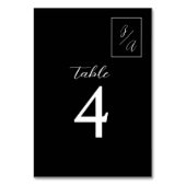 シックな白黒結婚のテーブル番号 テーブルナンバー (正面)