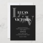 シックな白黒結婚式招待状 招待状 (正面)