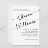 シックな白黒結婚式招待状 招待状 (正面)