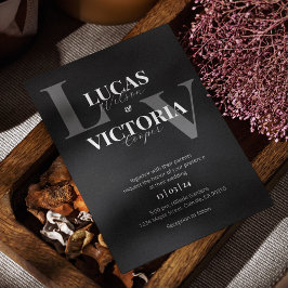 シックな白黒結婚式招待状 招待状