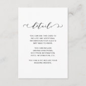 シックな白黒結婚詳細 エンクロージャーカード (正面)