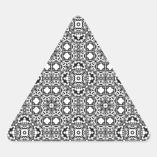 シックな白黒華美パターンアクセサリトレンディー 三角形シール (正面)