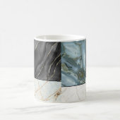 シックな白黒金ゴールド大理石抽象芸術パターン コーヒーマグカップ (中央)