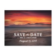 シックな目的地の日没ビーチ日付を保存