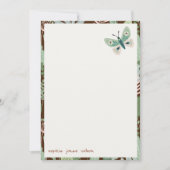 シックな砂漠レトロバタフライガーデンベビーシャワー ノートカード (正面)