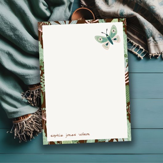 シックな砂漠レトロバタフライガーデンベビーシャワー ノートカード