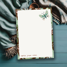 シックな砂漠レトロバタフライガーデンベビーシャワー ノートカード