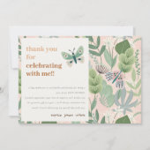 シックな砂漠赤面バタフライガーデンベビーシャワー サンキューカード (正面)