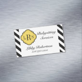 シックな磁気ビジネスCARD_BLACK/WHITEは縞で飾ります マグネット名刺 (インサイチュ)