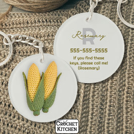 シックな祖母のガーデンクロシェモダントコーン名 キーホルダー