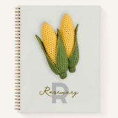 シックな祖母のガーデンクロシェモダントコーン名 ノートブック (正面)