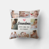 シックな祖母の愛:パーソナライズされたハート写真 クッション (裏面)