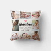 シックな祖母の愛:パーソナライズされたハート写真 クッション (正面)