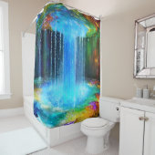 シックな禁制青い滝シャワーカーテン シャワーカーテン (インサイチュ)