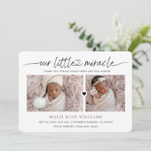 シックな私たちのリトルミラクルフォトコラージュ誕生 案内状 (スタンド正面)