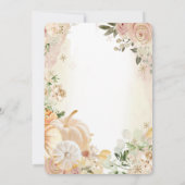 シックな秋のカボチャの花ベビーシャワー 招待状 (裏面)