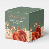 シックな秋のセージのオレンジのフローラ結婚ズ フェイバーボックス (正面サイド)