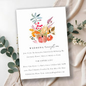 シックな秋の収穫カボチャのウェディングレセプション エンクロージャーカード