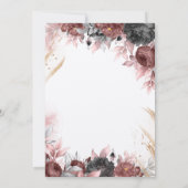 シックな秋の水の色の花の日付を保存 セーブザデート (裏面)