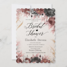 シックな秋の水の色の花ブライダルシャワー