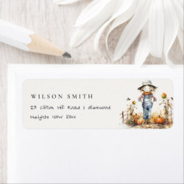 シックな秋カボキンカカクレクロハーベストキッズアドレス ラベル