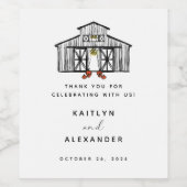 シックな秋バーンズパンプキンス結婚ズ ワインラベル (シングルラベル)