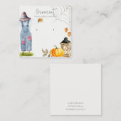 シックな秋秋かぼちゃかかしイヤリングディスプレイ スクエア名刺 (正面/裏面)