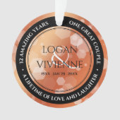 シックな第8回32回ブロンズ結婚アニバーサリーアクリル オーナメント (正面)