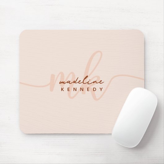 シックな粘土とベージュモノグラモダンム マウスパッド (マウス)