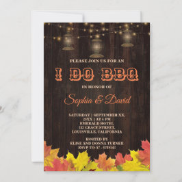 シックな紅葉ウッドオールドランタン私はBBQをする 招待状