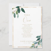 シックな紅葉テーブル番号1シーティンググラフ 招待状 (裏面)