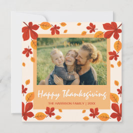 シックな紅葉フレーム感謝記念撮影 シーズンカード