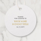 シックな紙吹雪ゴールドフォイルパーティー好意ありがとうラベル フェイバータグ (裏面)